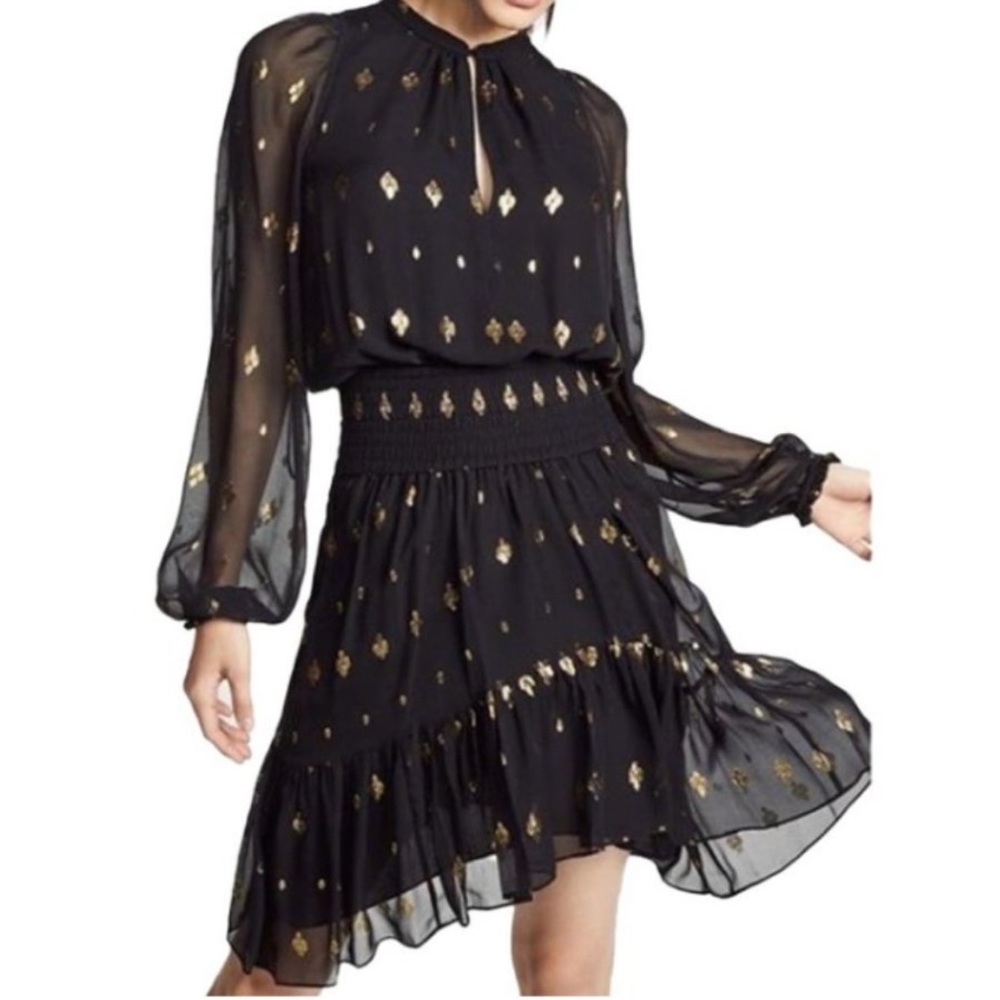 A.L.C. Sidney Dress- Size 14 Black and Gold ALC Cocktail Dress